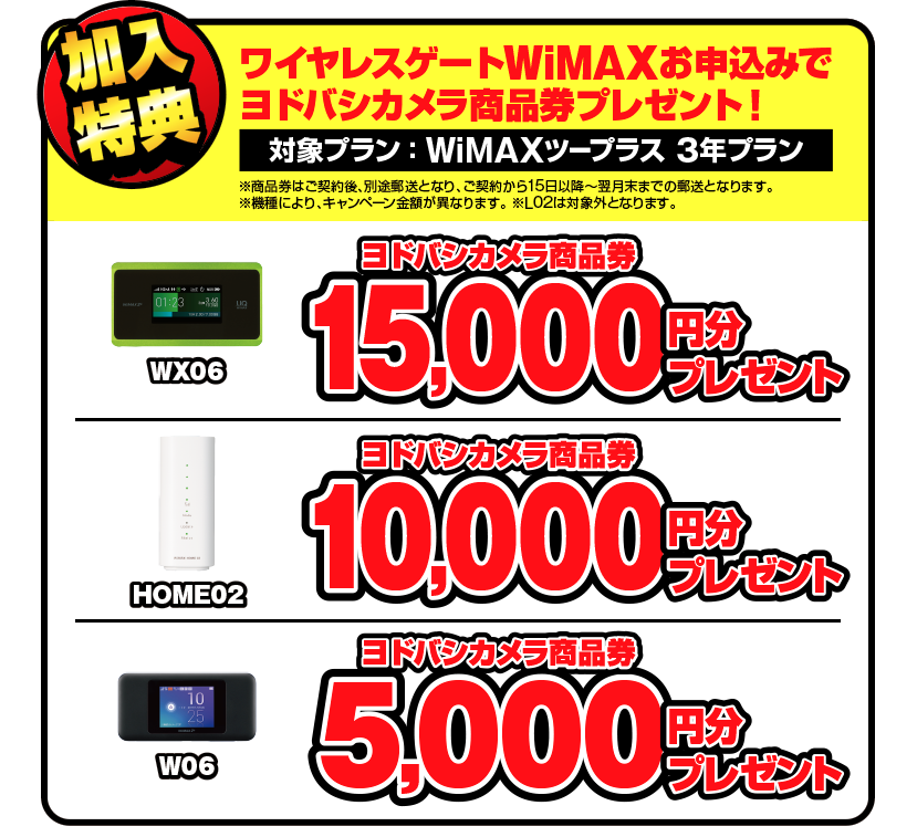 ヨドバシ.com-特典-ワイヤレスゲート　Wi-Fi-WiMAX2